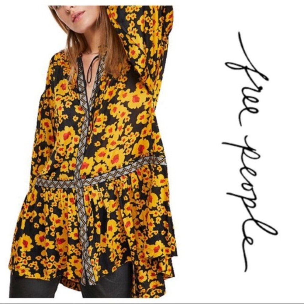 NWT Free People Love Letter Floral Tunic